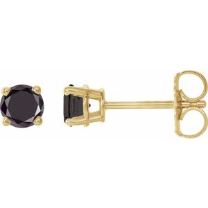14K Yellow 1/2 CTW Natural Black Diamond Earrings