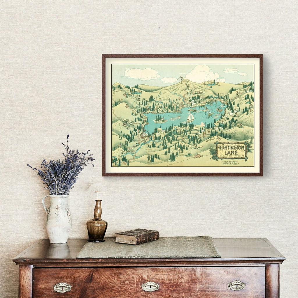 Vintage Map of Huntington Lake, 1940