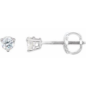 14K White Gold 1/5 CTW Natural Diamond Earrings