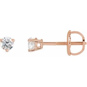 14K Rose 1/8 CTW Natural Diamond Earrings