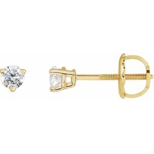 14K Yellow Gold 1/8 CTW Natural Diamond Earrings