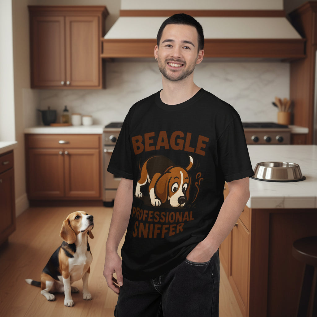 Beagle Professional Sniffer T-Shirt - Cute Cartoon Dog Tee for Beagle Lovers