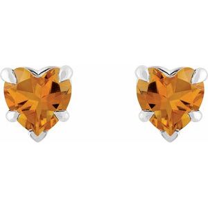 Platinum Natural Citrine Stud Earring – image 2