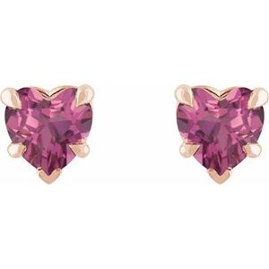14K Rose Gold Natural Pink Tourmaline Stud Earring – image 2