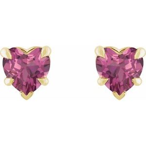 14K Yellow Gold Natural Pink Tourmaline Stud Earring – image 2