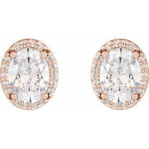 14K Rose Gold 1/2 CTW Natural Diamond Halo-Style Earrings