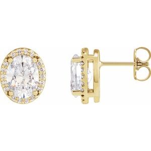 14K Yellow Gold 1/2 CTW Natural Diamond Halo-Style Earrings