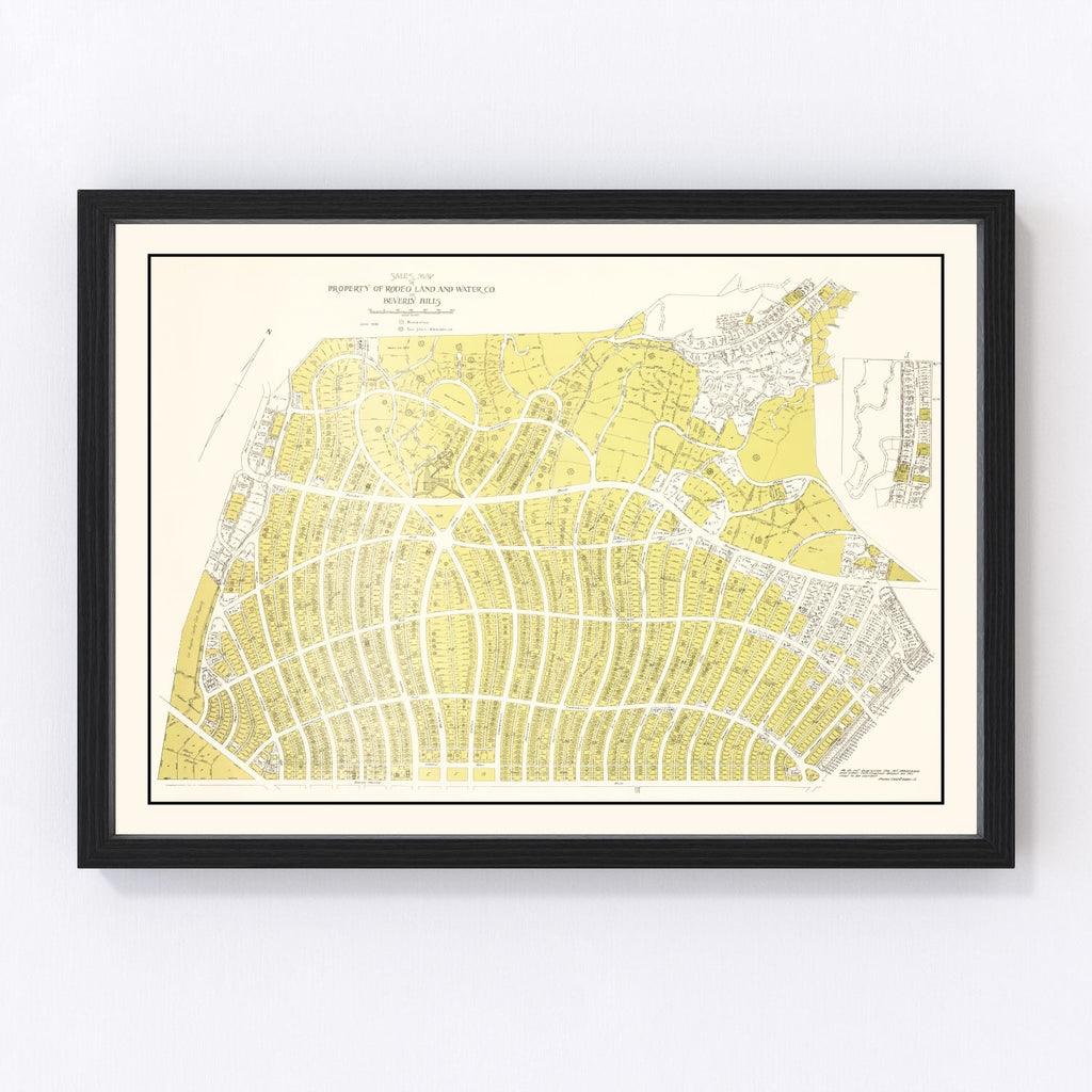 Vintage Map of Beverly Hills, California 1940