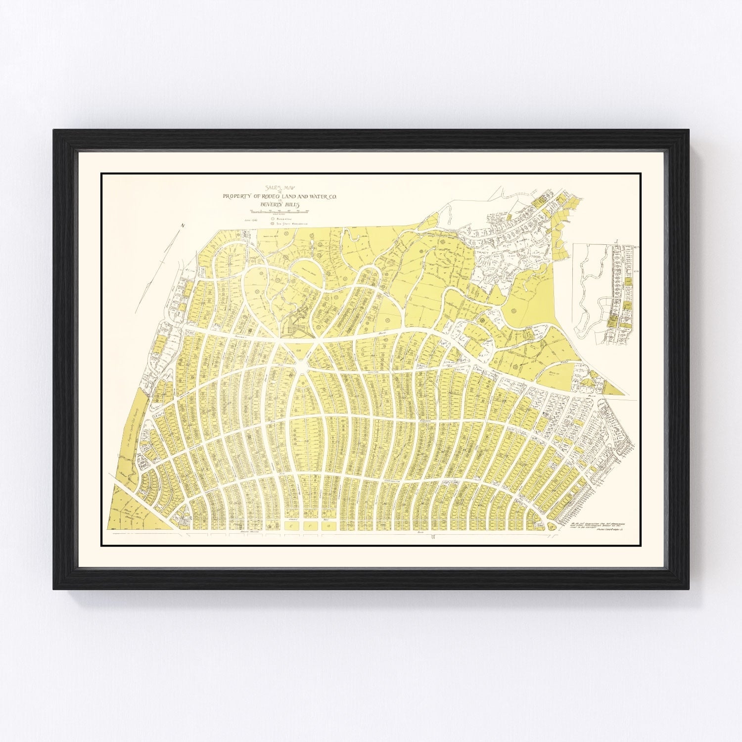 Vintage Map of Beverly Hills, California 1940