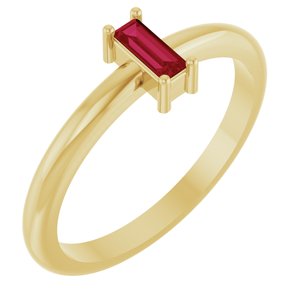 14K Yellow Gold Natural Ruby Stackable Ring