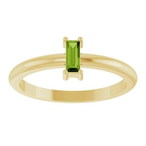14K Yellow Gold Natural Peridot Stackable Ring