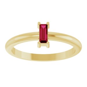 14K Yellow Gold Natural Ruby Stackable Ring