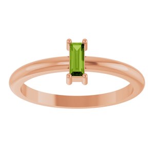 14K Rose Gold Natural Peridot Stackable Ring