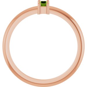 14K Rose Gold Natural Peridot Stackable Ring