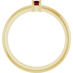 14K Yellow Gold Natural Ruby Stackable Ring