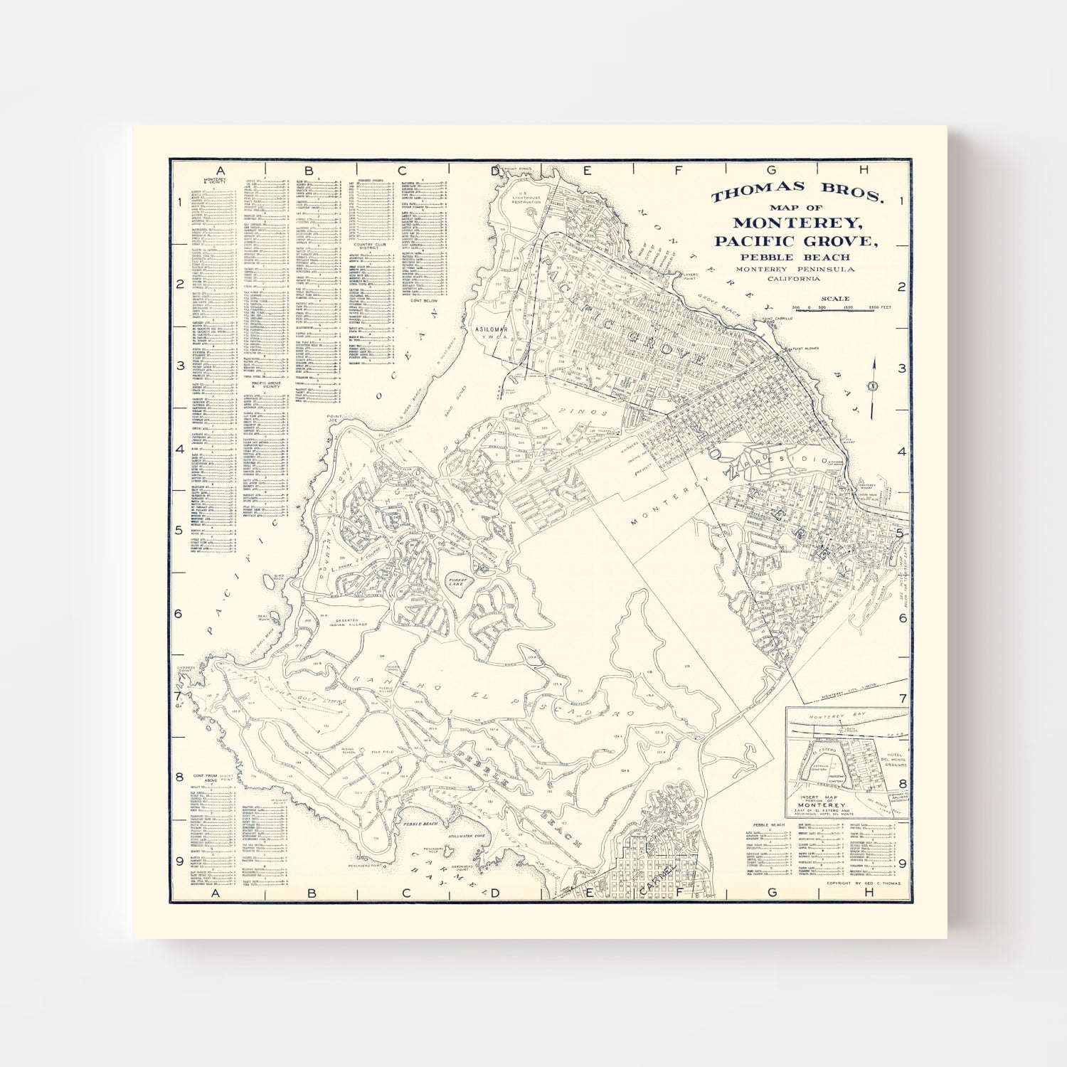 Vintage Map of Monterey, California 1920