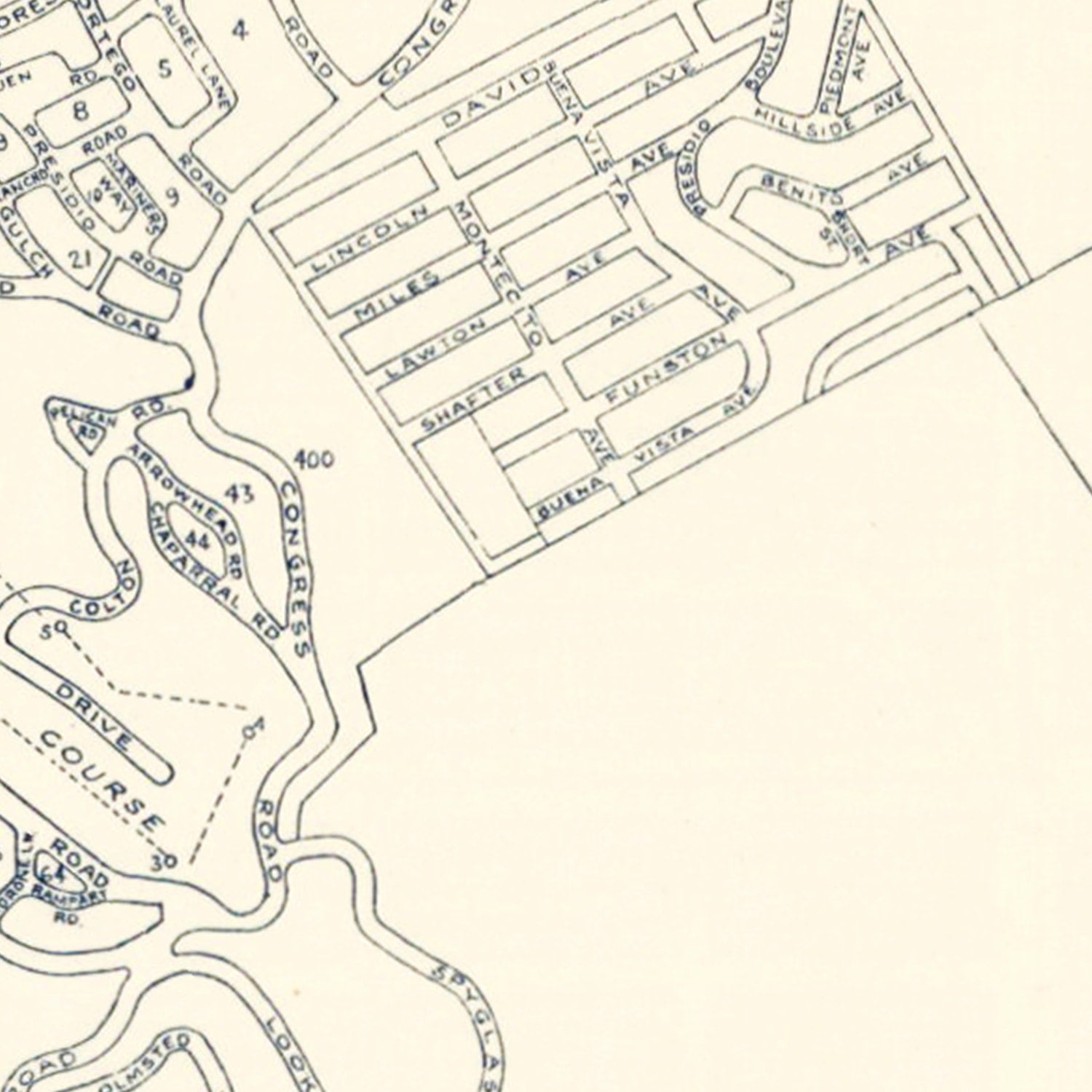 Vintage Map of Monterey, California 1920