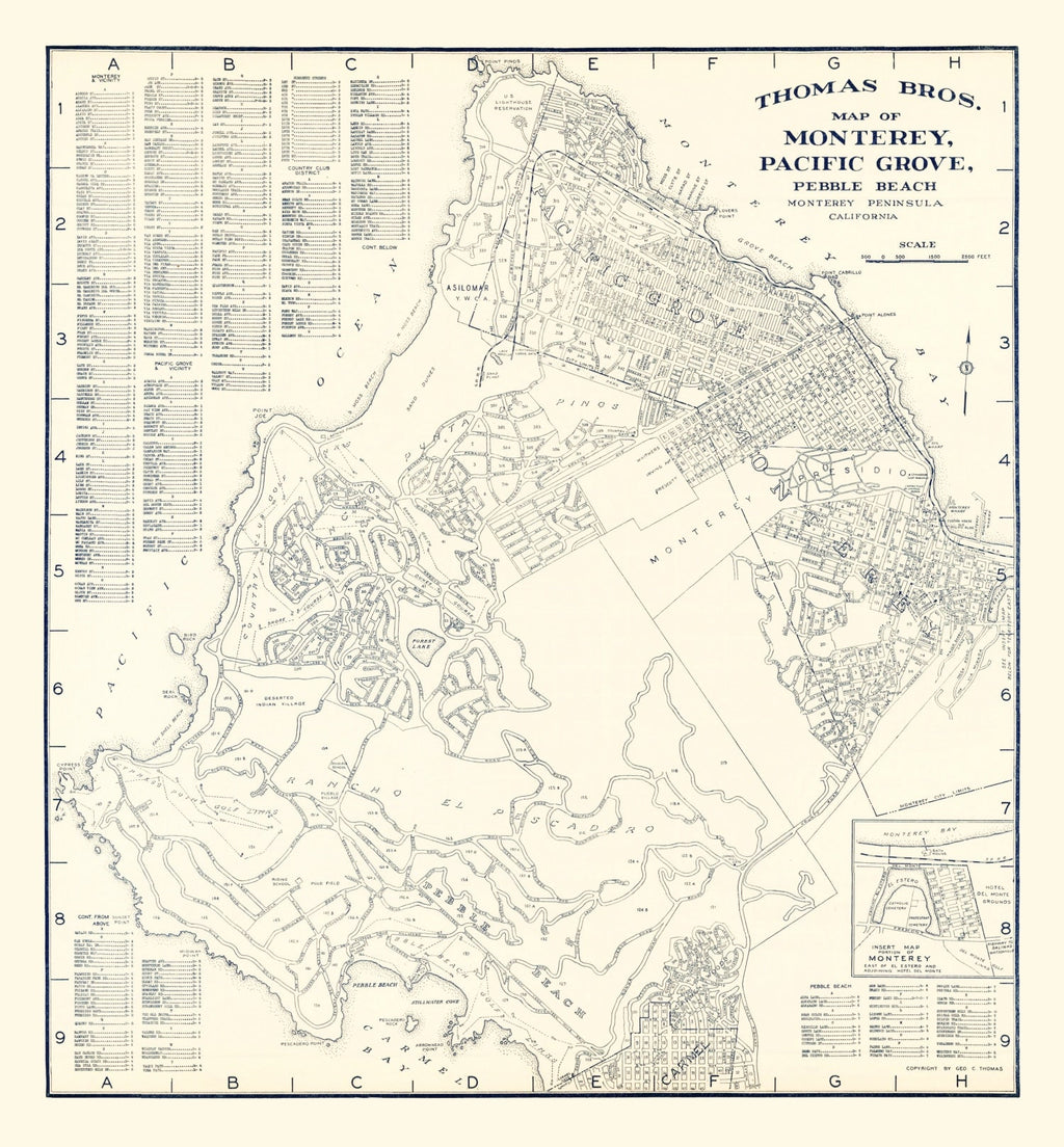 Vintage Map of Monterey, California 1920