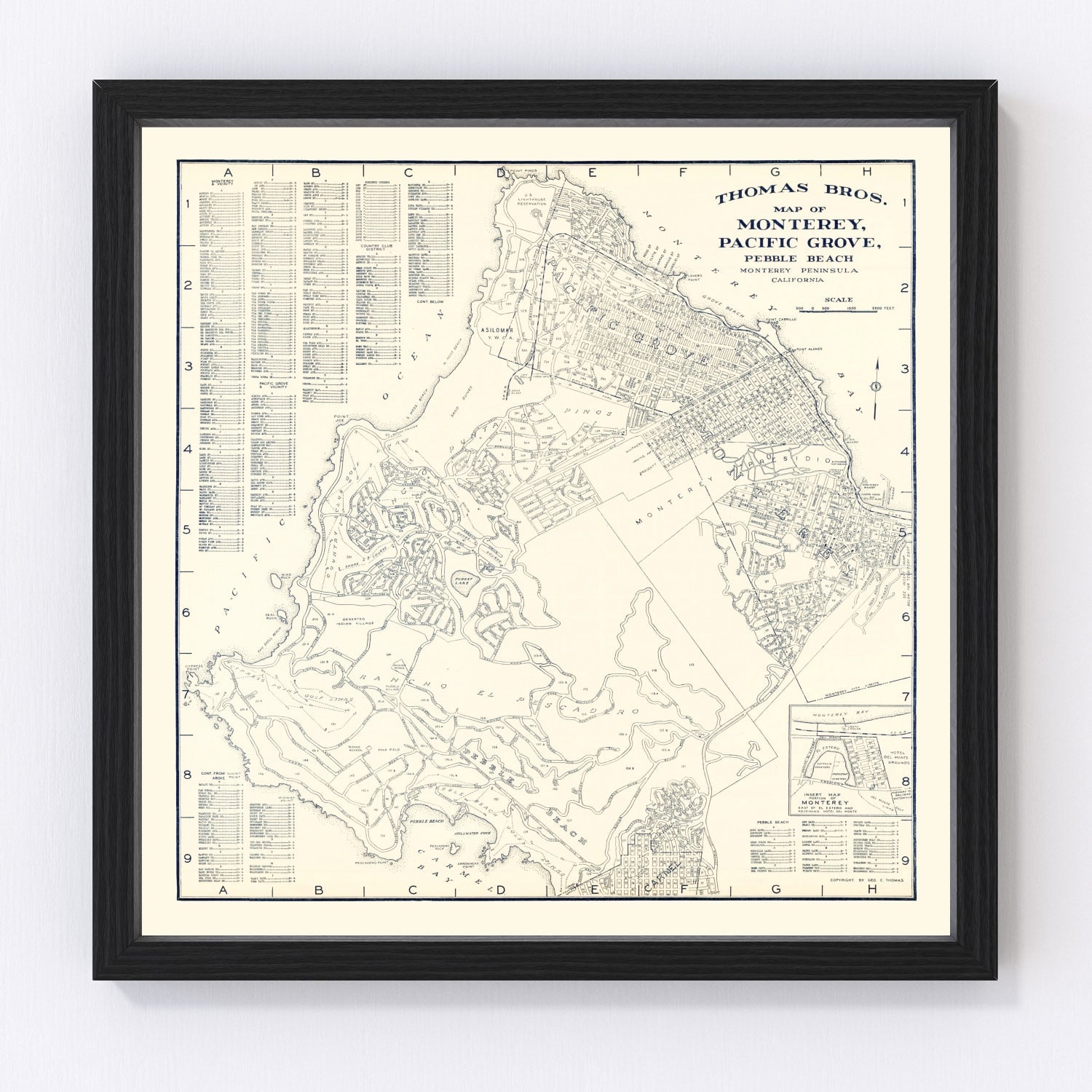 Vintage Map of Monterey, California 1920