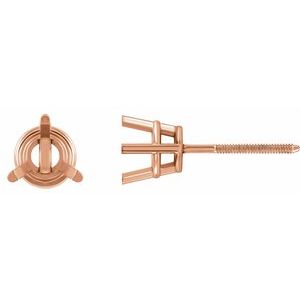 14K Rose Gold 1.5 mm Round 3-Prong Earring Mounting