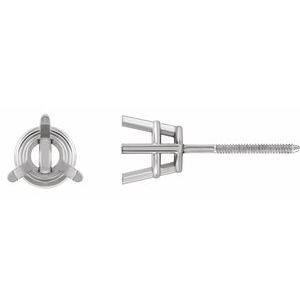 Sterling Silver 9 mm Round 3-Prong Earring Mounting