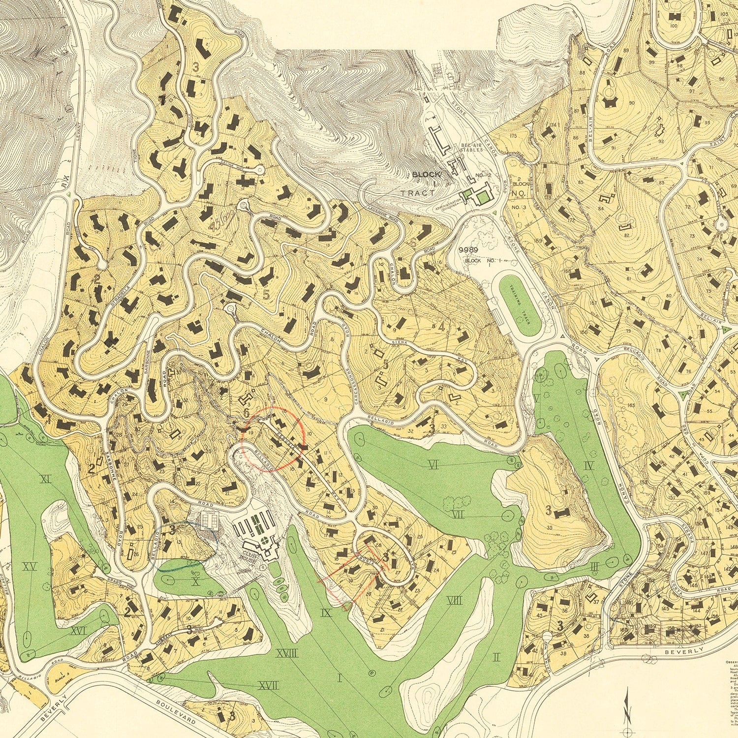 Vintage Map of Bel-Air, 1923