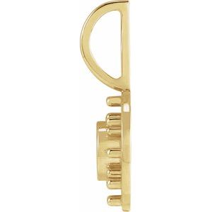 14K Yellow Gold 4 mm Round Bezel-Set Halo-Style Charm/Pendant Mounting – image 8