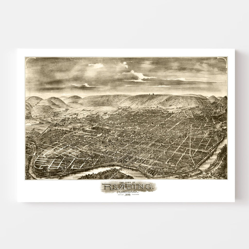 Vintage Map of Reading, Pennsylvania 1898