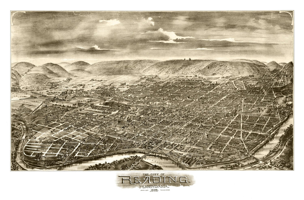 Vintage Map of Reading, Pennsylvania 1898