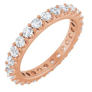 14K Rose 1 1/2 CTW Natural Diamond Eternity Band Size 7