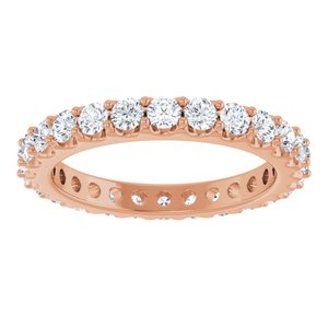 14K Rose 1 1/2 CTW Natural Diamond Eternity Band Size 7