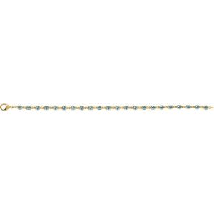 14K Yellow Gold Vermeil Natural Sky Blue Topaz 7 1/4" Line Bracelet – image 2