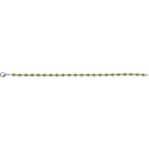 Sterling Silver Natural Peridot 7 1/4" Line Bracelet – image 2