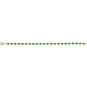 14K Yellow Gold Vermeil Lab-Grown Emerald 7 1/4" Line Bracelet – image 2