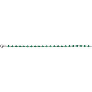 Sterling Silver Lab-Grown Emerald 7 1/4" Line Bracelet – image 2