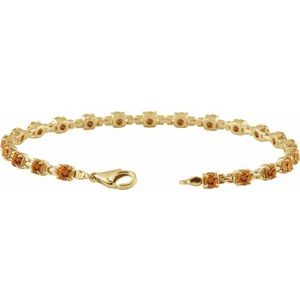 14K Yellow Gold Natural Citrine 7 1/4" Line Bracelet – image 4