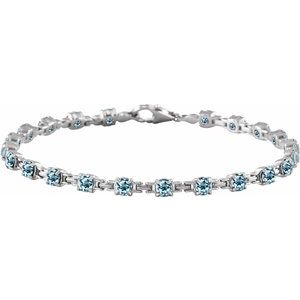 Sterling Silver Natural Sky Blue Topaz 7 1/4" Line Bracelet