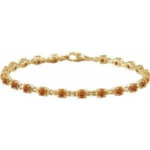 14K Yellow Gold Natural Citrine 7 1/4" Line Bracelet