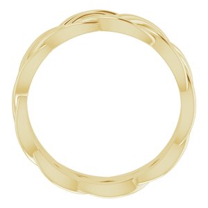 18K Yellow 8 mm Woven-Design Band Size 10