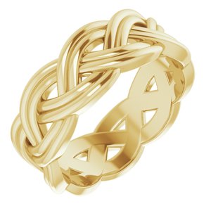 10K Yellow 8 mm Woven-Design Band Size 10