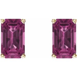 14K Yellow Gold Natural Pink Tourmaline Earrings – image 2