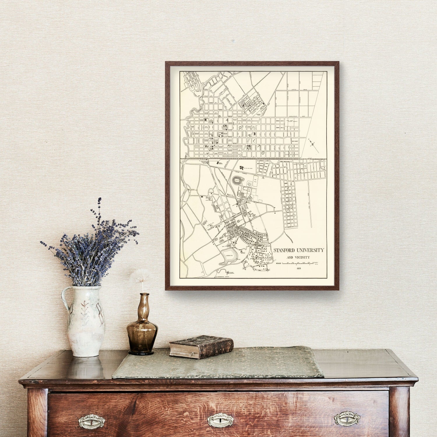 Vintage Map of Stanford University, 1928