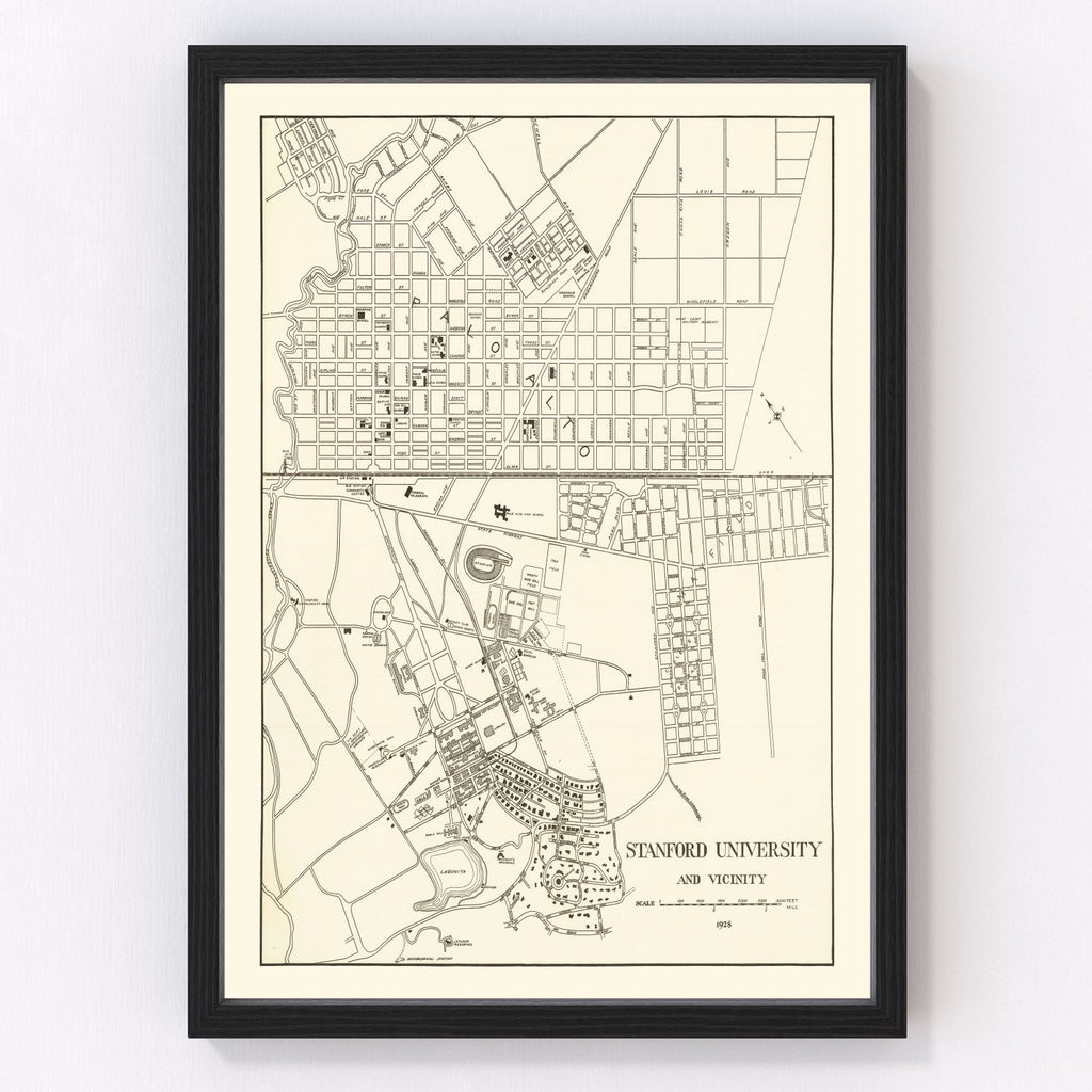 Vintage Map of Stanford University, 1928
