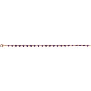 14K Rose Gold Natural Amethyst 7 1/4" Line Bracelet – image 2
