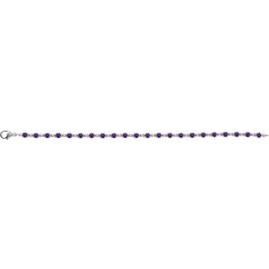 Sterling Silver Natural Amethyst 7 1/4" Line Bracelet – image 2