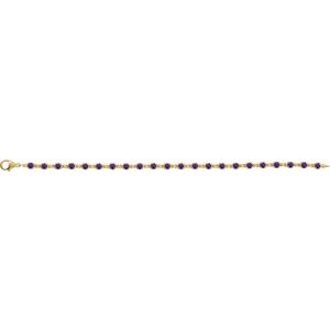 14K Yellow Gold Vermeil Natural Amethyst 7 1/4" Line Bracelet – image 2