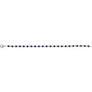 Sterling Silver Lab-Grown Blue Sapphire 7 1/4" Line Bracelet – image 2