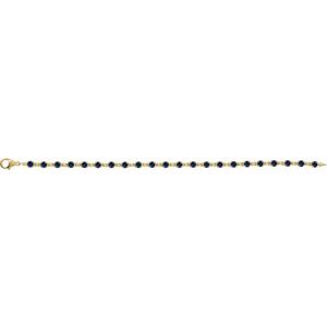 14K Yellow Gold Lab-Grown Blue Sapphire 7 1/4" Line Bracelet
