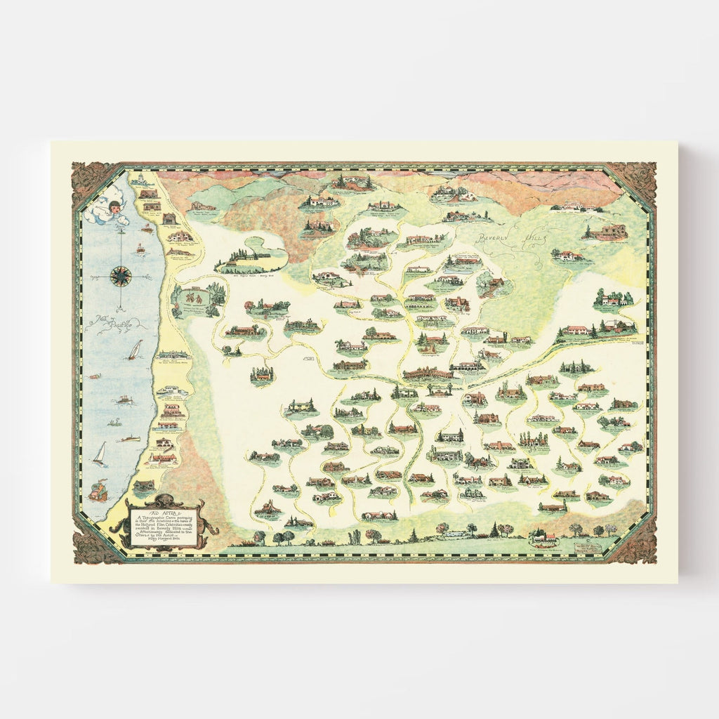 Vintage Map of Beverly Hills, California 1930