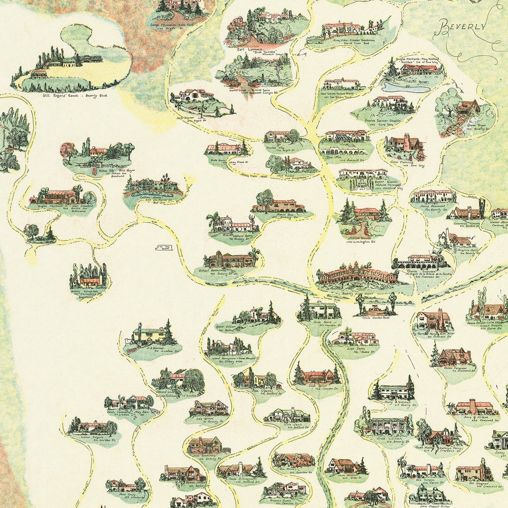 Vintage Map of Beverly Hills, California 1930